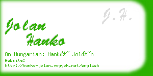 jolan hanko business card